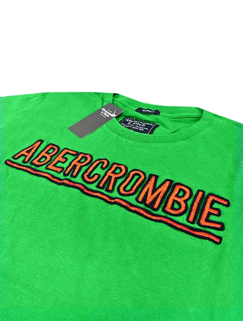 Camiseta A&F Masculina Muscle Logo Display Embroidered Verde