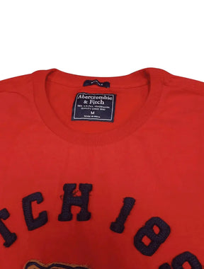 Camiseta A&F Masculina Fitch 1892 Tiger Patch Vermelha