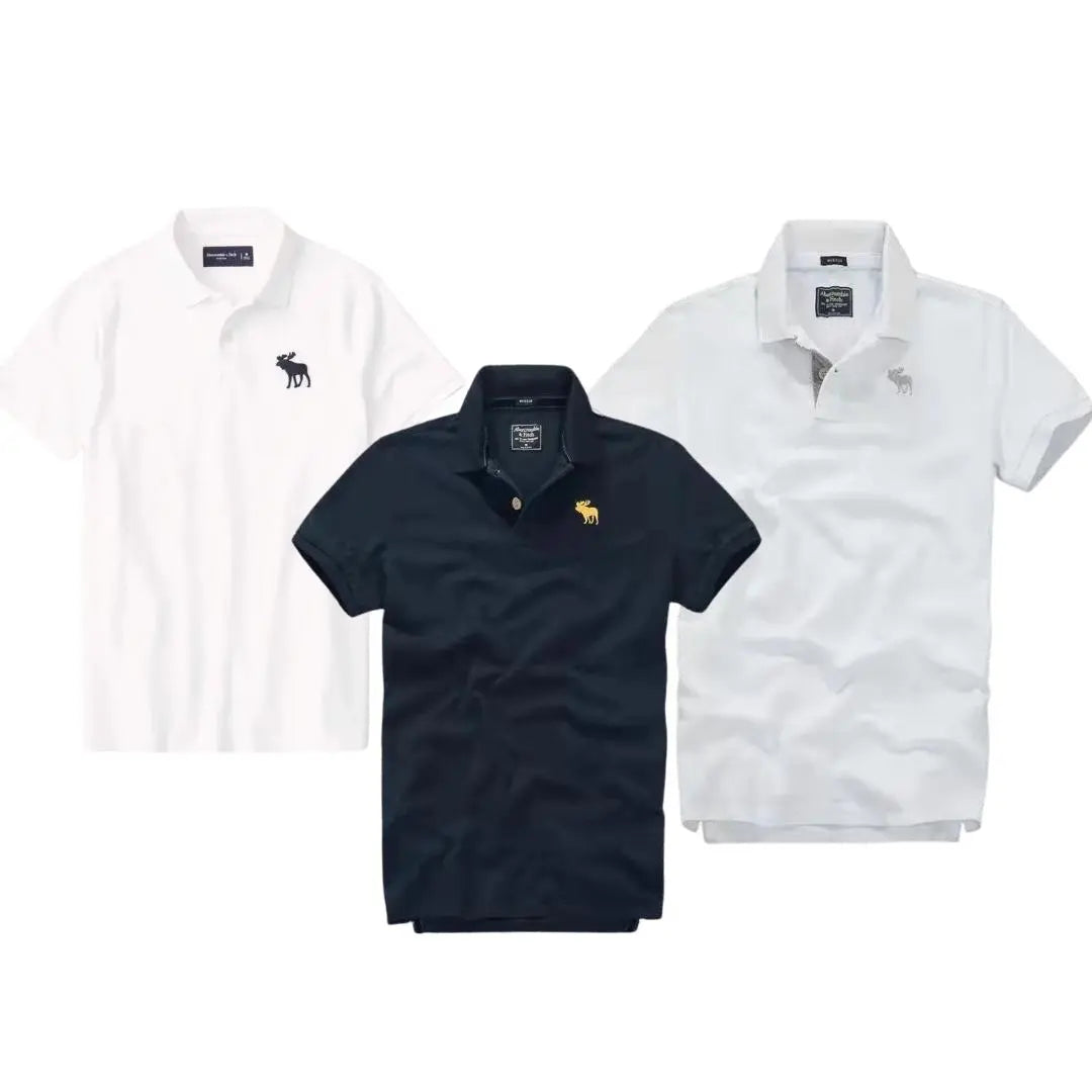 Kit 3 Camisas Polo Logo G - 2 Cores