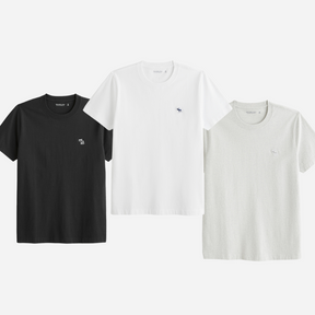 Kit 3 Camisetas A&F Básicas Ícone - 3 Cores