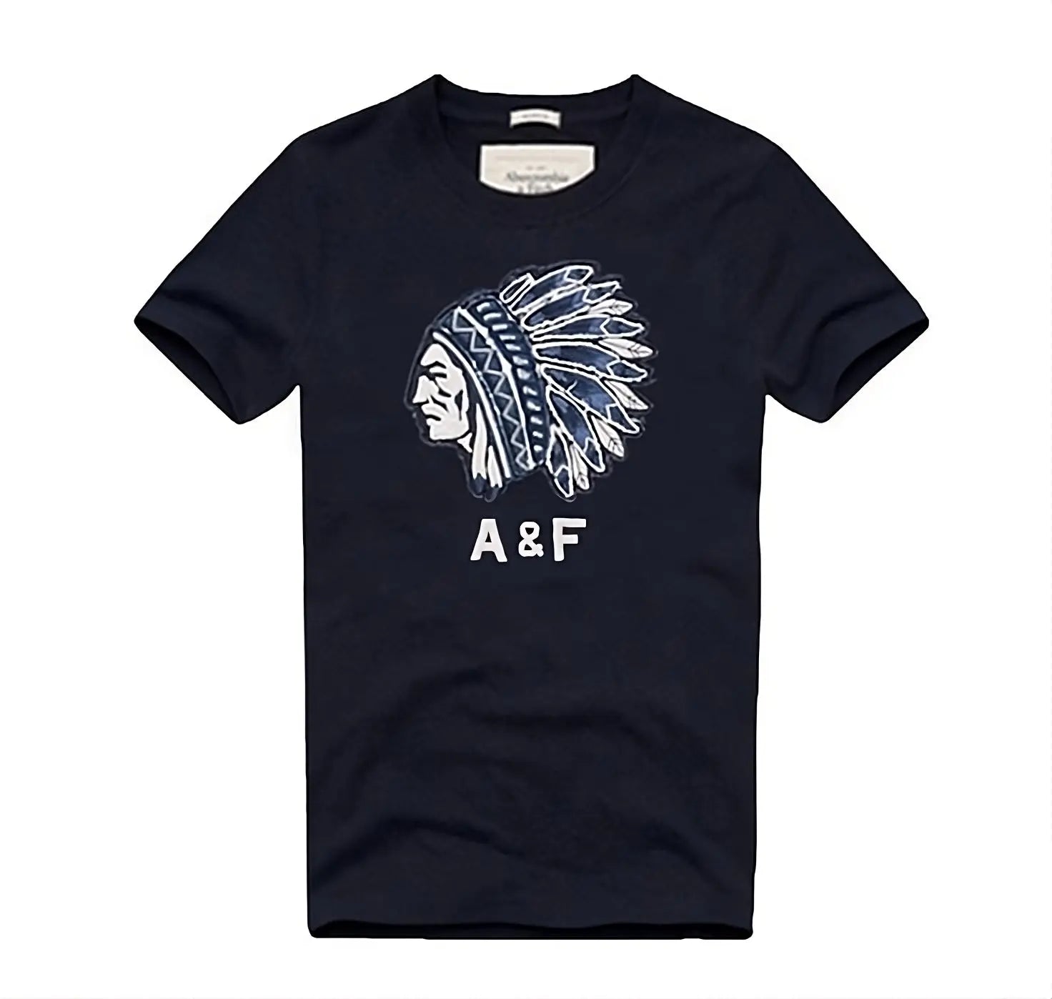 Camiseta A&F Masculina Color Indian Azul Marinho