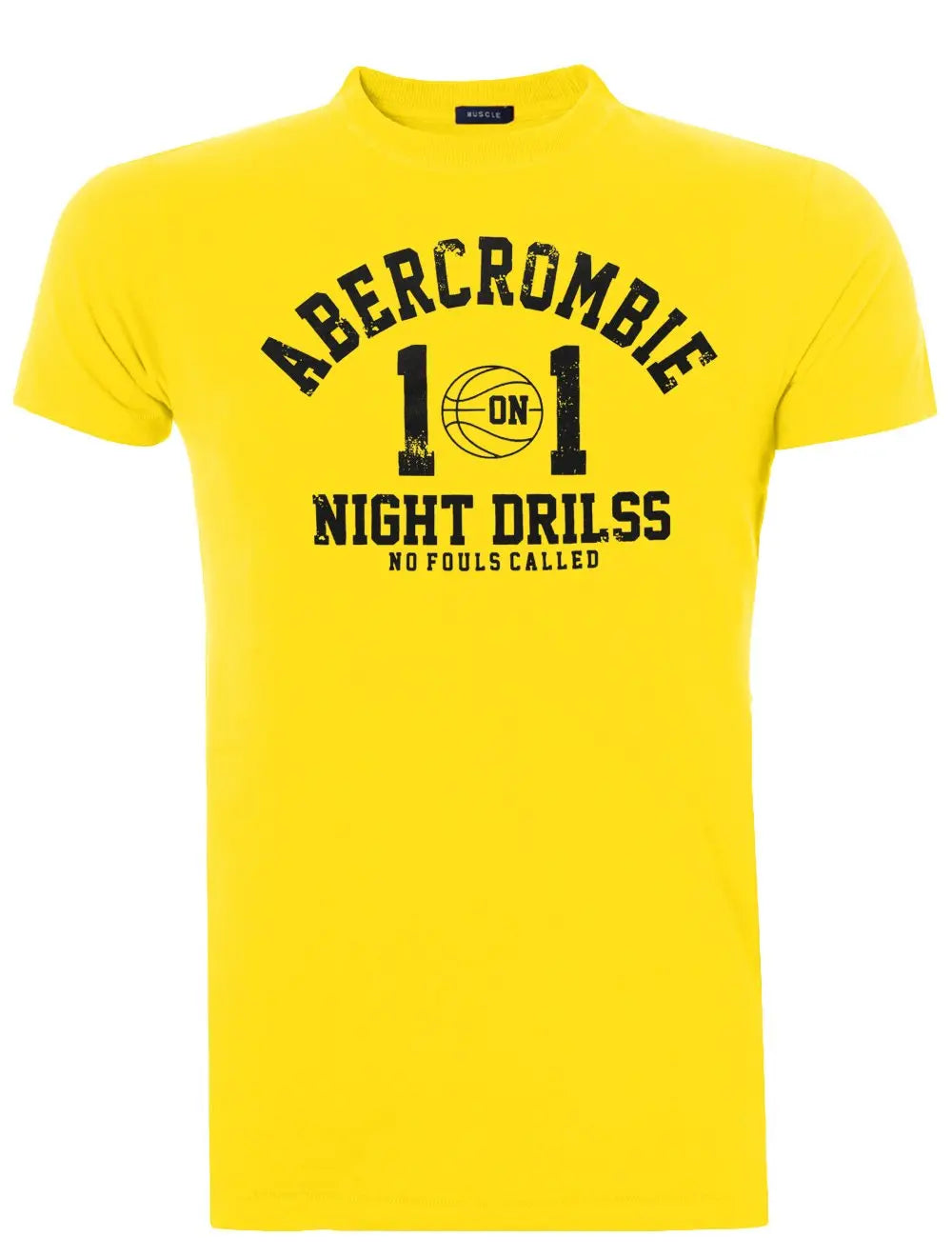 Camiseta A&F Masculina Muscle Basket Night Drills Amarela