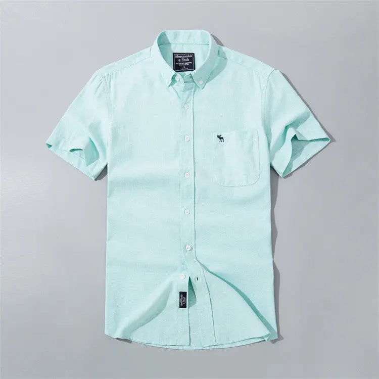 Camisa Manga Curta Oxford A&F American Men's Summer - 3 Cores