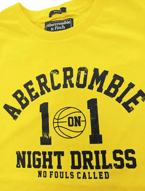 Camiseta A&F Masculina Muscle Basket Night Drills Amarela